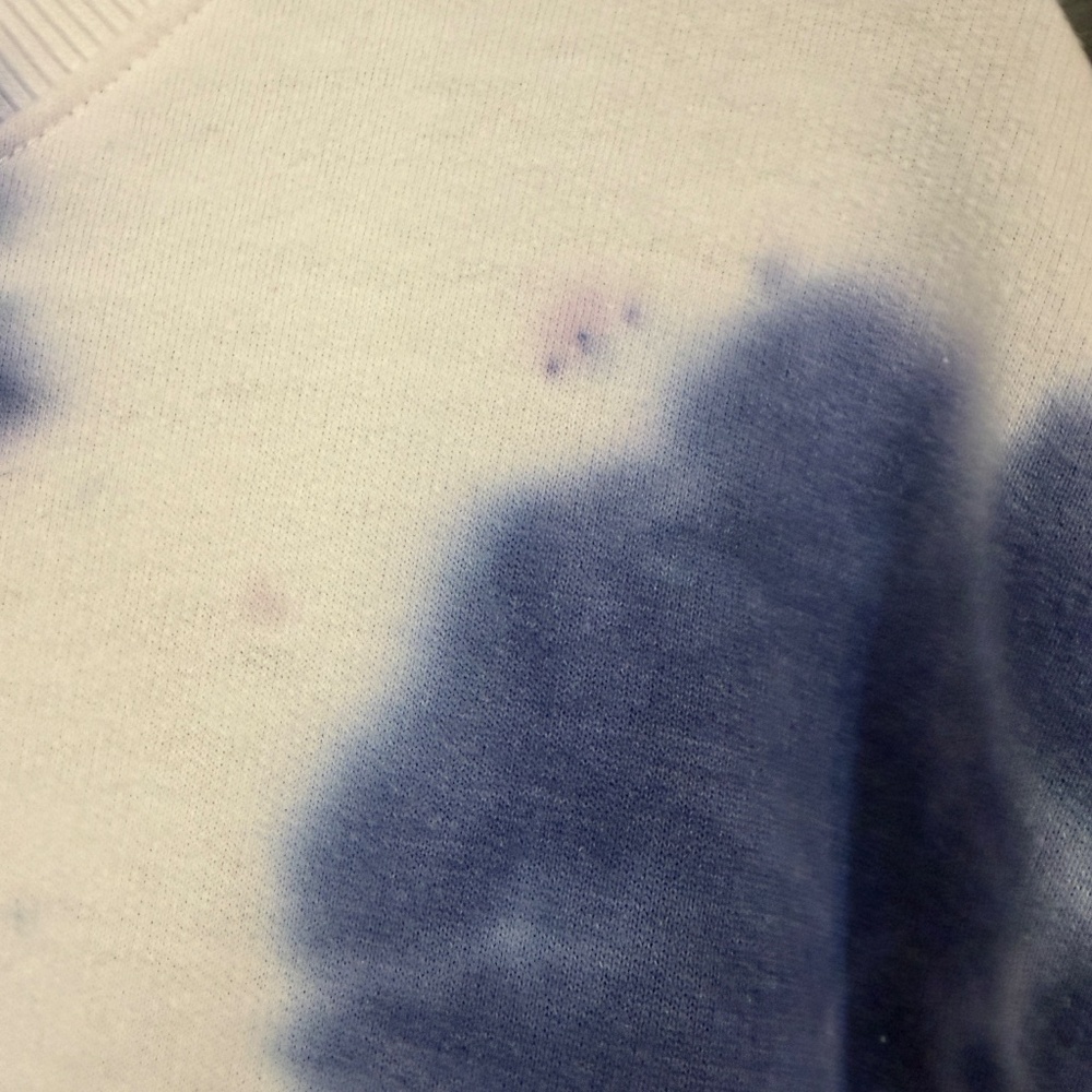 Jane and Delancey Sz Small Sweatshirt Blue White Tie Dye Long Sleeve Lightweight - Picture 3 of 9